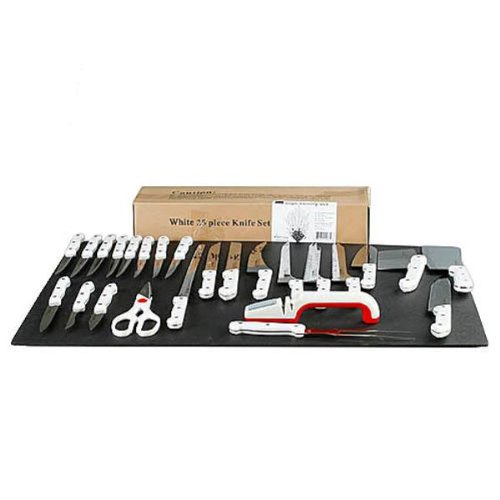 RONCO 25 PIECE CUTLERY SET WITH WHITE HANDLE
