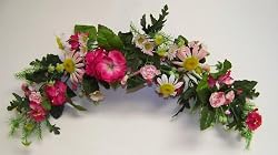 Pink Rose Doorway Archway Silk Flower Wreath
