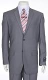 Elegant Two Button Banker Grey Mens 2 Piece Suit