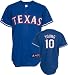 Michael Young Jersey: Adult 2010 Majestic Alternate Blue Replica #10 Texas Rangers Jersey