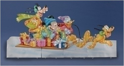 42" Disney Mickey & Friends On Sled Lighted Yard Art 250 Lights #169523