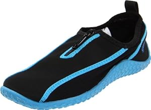 Speedo Women's Zipwalker Water Shoe,Black/Turquoise,8 M US