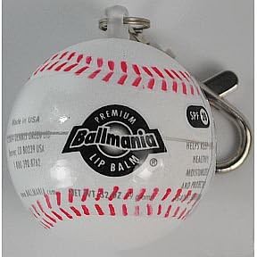 Ballmania Lip Balm - Baseball Keychain Globe - Vanilla (Case of 24)