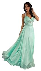 Beaded Chiffon Halter Homecoming Dress/Prom Dress  with a Court Train 