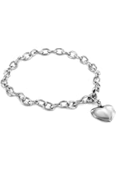 Women's Stainless Steel Polished Heart Charm Bracelet - 7.5"