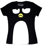 Hello Kitty Badtz-Maru Face Junior's Black T-shirt