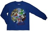 Super Mario “Game Plan” Shirt for Boys (14/16, Royal)