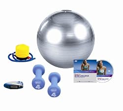 Bell Express 15 30-Day Challenge Kit with 4-Pound Pair Hand Weights, 65cm Body Ball and Pump, Pedometer, and a DVD Containing Three Workouts