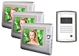 3 in 1 Video Intercom with Three Color 7" Monitors and Night Vision Outdoor Camera