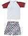 SwimZip Boy Short Sleeve Rash Guard 2 Piece Swimsuit | Surfer Dude Red 0-3 Month