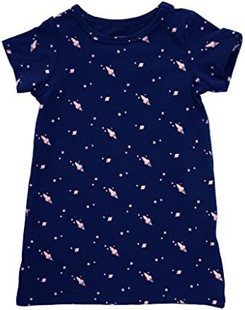 buddingSTEM Girls Space Dress 18M Navy Blue with Pink Print