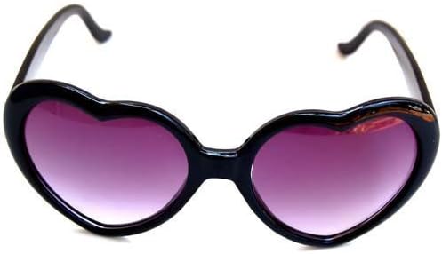 QLook Womens Neon Heart Shaped Lolita Sunglasses - (Various Colors)