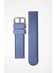 20mm Blue Rubber/Silicone Tire Tread Watchband with S/S Heavy Buckle