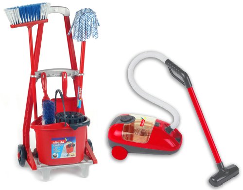 Klein - 6727 - Jeu d'imitation - Chariot de Ménage avec Aspirateur - Vileda