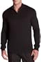 Perry Ellis Men's 1/2 Zip Mock Sweater,Black,Small