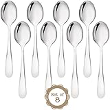 Demitasse Espresso Spoons - Set of 8 Bistro Stainless Steel Spoons Compliment all Flatware Sets. 18-10 Chromium Nickel for Maximum Shine and Strength. High Quality Specialty Flatware with Lifetime Guarantee
