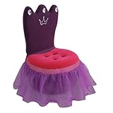 LumiSource Plush Pink-and-Purple Princess Crown Chair with Faux Jewels