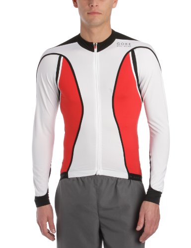 Gore Bike Wear Oxygen Full Zip Men's Tricot Top Long Sleeve - White, L