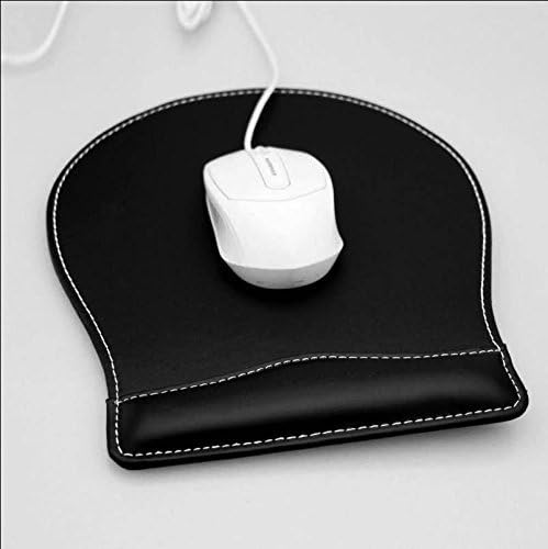 Wikey ™ PU Leather Mouse Pad ,Mice Pad ,Mat with Comfortable Wrist Rest (Black)