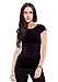 Women's Solid Athletic Fit Short Sleeve Cotton Crew Neck T-Shirt,BLACK,Juniors,Large