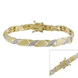 18k Gold Over Sterling Silver Diamond Bracelet