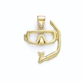 14K Scuba Mask/Snorkle Pendant - GH17184
