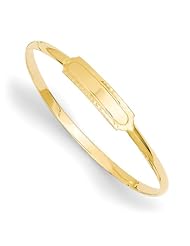 14k Yellow Gold Slip-on 5.5" Baby ID Bracelet Bangle. Metal Wt- 4.21g