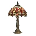 Oaks Lighting Dragonfly Tiffany Table Lamp, 7-inch