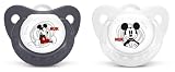 Produkt-Bild: NUK 10176053 Silikon Beruhigungssauger (Schnuller) Disney Mickey Trendline mit Ring, Gr&ouml;&szlig;e 2 (6-18 Monate), BPA-frei, 2 St&uuml;ck, grau / wei&szlig;