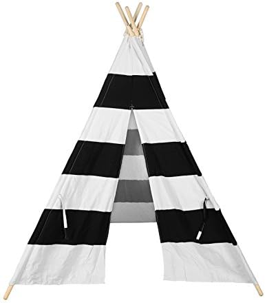 Canaloha CTE003 Kids Teepee Black-and-White Stripes Play Tent by Urban Mom