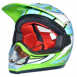 Youth Kids DOT Approved Motorcross ATV Dirt Bike Helmet Green Large
