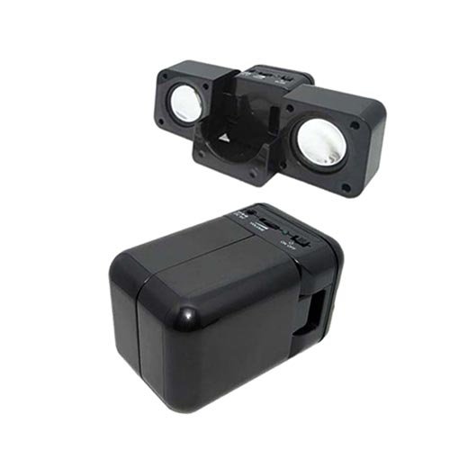 Black Portable Folding Stereo Mini Speaker For Apple iPhone 4S 4G