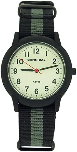 Cannibal Active Boys Luminous Dial Black Striped Nylon Strap Boys Watch CJ257-26