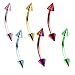 BodyJ4You 16 Gauge Metallic Stainless Steel Curved Eyebrow Ring - 6 Pieces