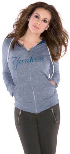 New York Yankees Women's Tried and True Tri-Blend Full-Zip Hoodie - by Alyssa Milano