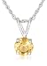 Sterling Silver 6mm Round Citrine Pendant w/ Light Rope Chain, 18"