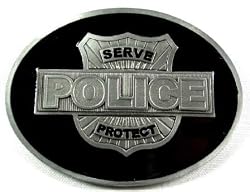 Police Enamel Pewter Buckle