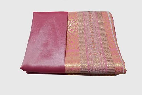 Thai Jeeb Na Nang Carnation Pink Synthetic Silk Fabric for Top Skirt Dress Se321