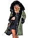 Roiii Women's Denim Winter Thicken Faux Fur Hooded Plus Size Parka Jacket Coat Size S-3XL