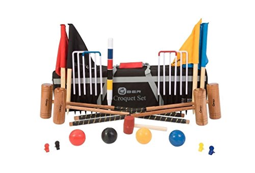 Uber Games 9 Wicket Croquet Set - Professional - 4 Player