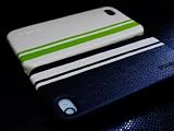 iPhone 4S / 4 iStyle DTM Black with White Stripes Premium PU Leather Hard Case Novoskins