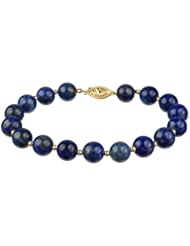 Gemstone Round Bead and Clasp Bracelet, 7.5"