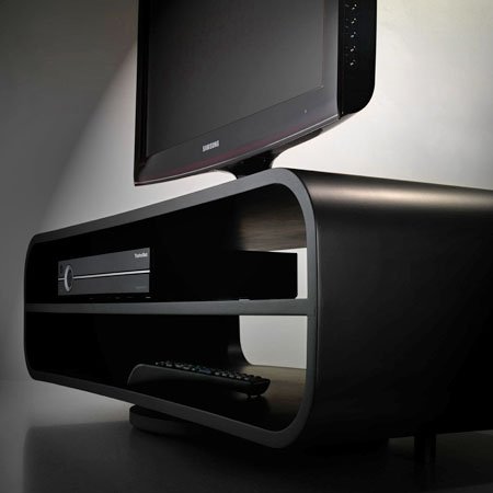 Retro TV-Tisch TV-Bord, Fernsehtisch [SCOOP], Schwarz