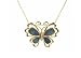 14k Yellow Gold Black Opal Butterfly Pendant, 18