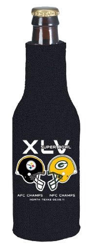 2010 SUPER BOWL HELMET STEELERS PACKERS BOTTLE KOOZIE