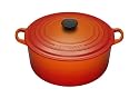 Le Creuset Cast Iron Round Casserole, Volcanic, 22 cm