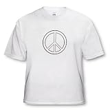Peace Sign Outline Art Drawing - Adult T-Shirt 3XL