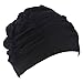 LEFV Swimming Cap Long Hair Swim Hat Solid Color Lycra Bathing Caps for Adult Women Men Teens,Black