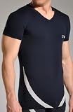 Emporio Armani Seven Stripes Stretch Cotton V-Neck Tee (110810E)