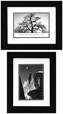 Ansel Adams Framed Prints- 1- Moon and Half Dome, 1-Oak Tree Picture Frame Set. 12 x 10 Inch Each.